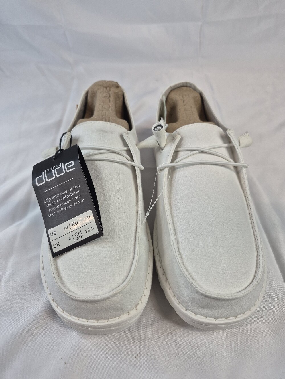 Hey Dude Wally Men’s White Slip-On Loafers Shoes Size 10 NWT